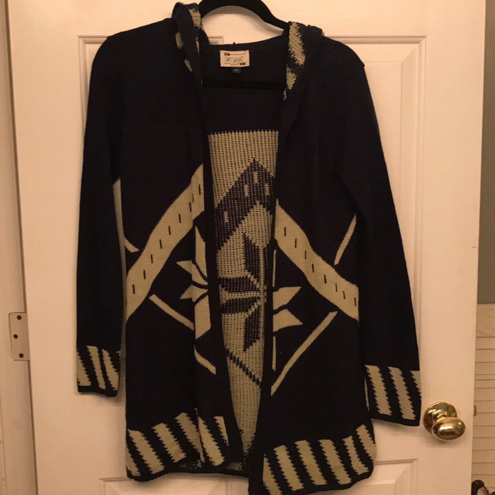 Navy and cream cardigan size Large